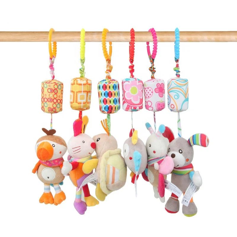 
Rattle Toys For Baby Cute Puppy Bee Stroller Toy Rattles Mobile For Baby Trolley 0-12 Months Infant Bed Hanging Gift 