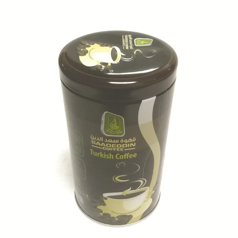 Wholesale empty food grade custom logo white color small airtight round matcha tea metal coffee cans tea tin gift box metal
