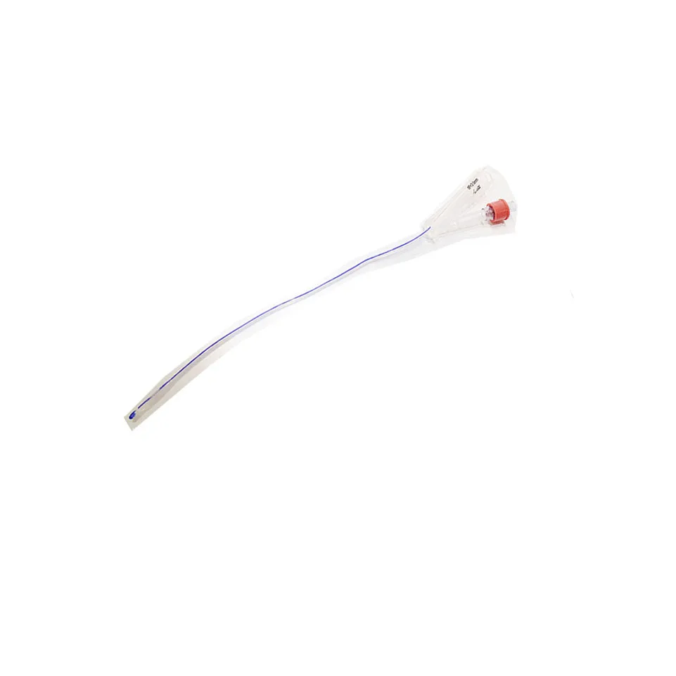 Безболезненный стерильный мочевой катетер, изогнутый силиконовый катетер foley