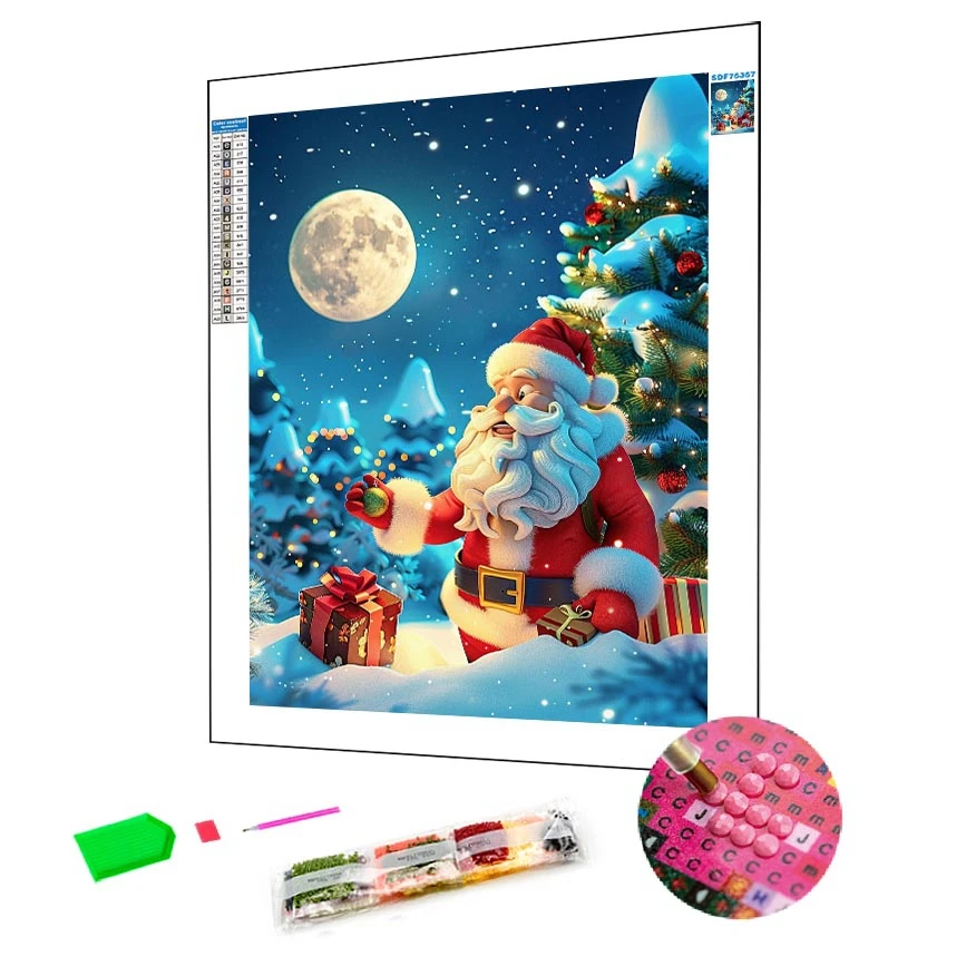 Factory Wholesale Lovely Santa Claus 5D Diamond Painting Full Drill Diamond Kits Embroidery Diamond Painting For Home Decor