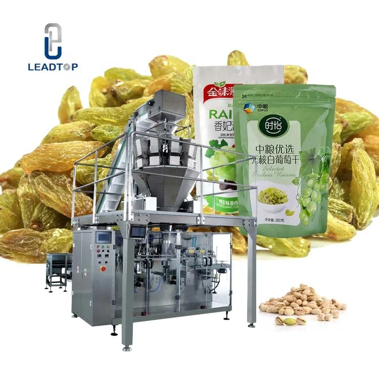 Автоматические закуски изюм фисташковых орехов многофункциональная упаковочная машина для стоьте вверх мешок с застежкой-молнией