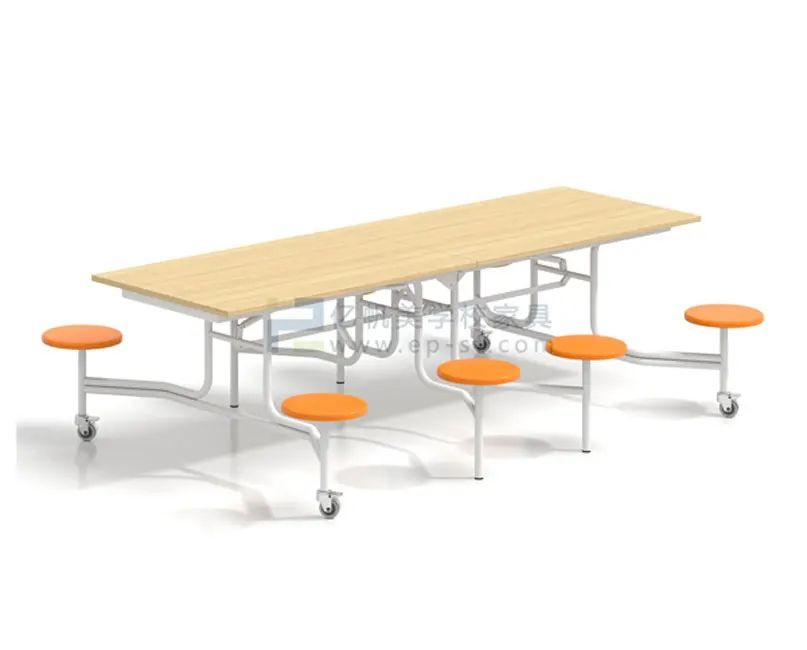 Foldable Restaurant Sets, Movable School Canteen Furniture