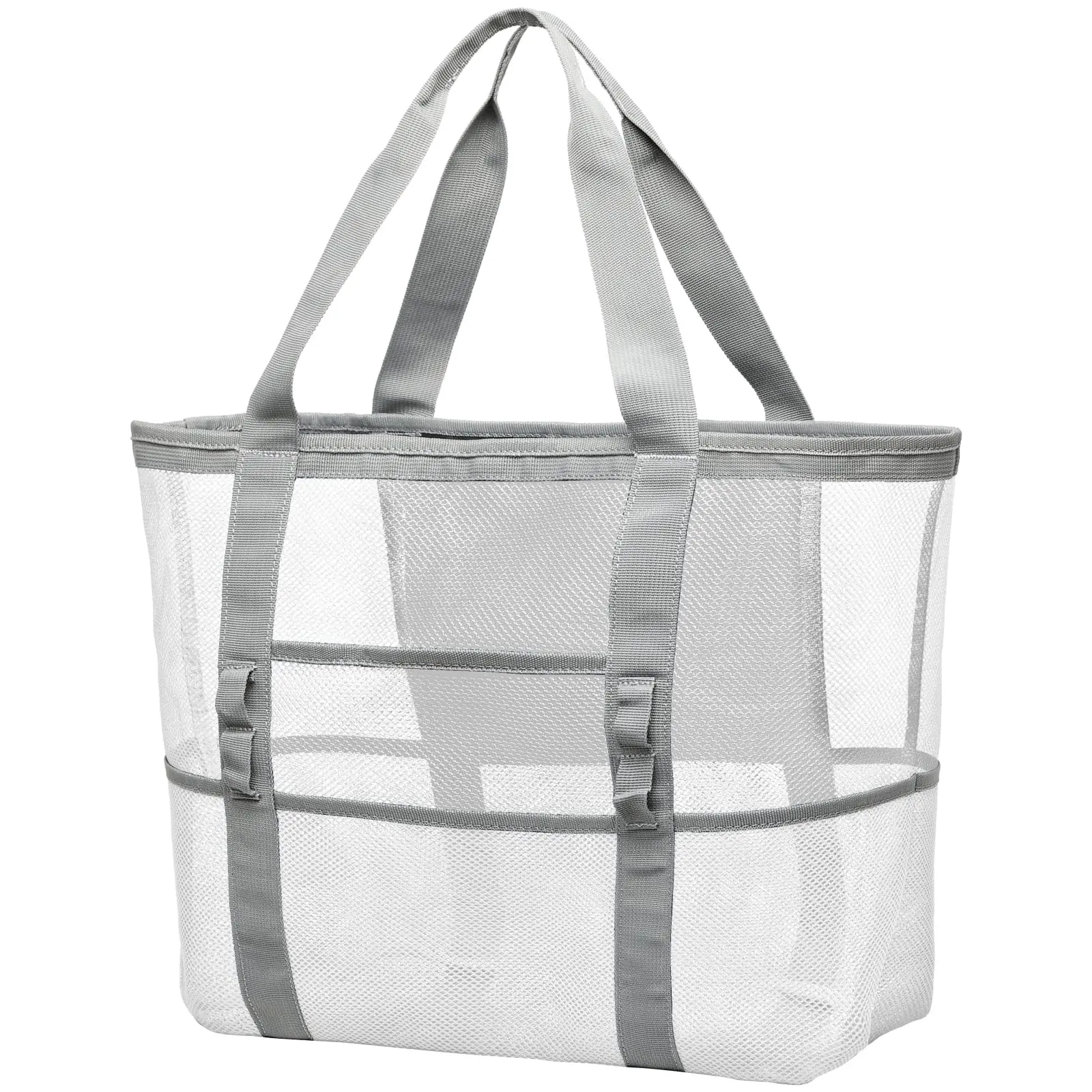 Custom Large Beach Lightweight Tote Bags Travel Handbag Purse Pool Bags Mesh Beach Tote bag for Toys Towel flip flops