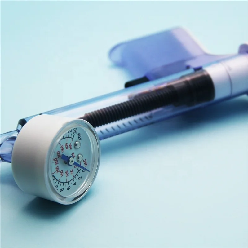 Tianck Cardio-vascular Ptca Medical Disposable Gun Type Inflator Pressure Balloon Inflation Device for Balloon Catheter