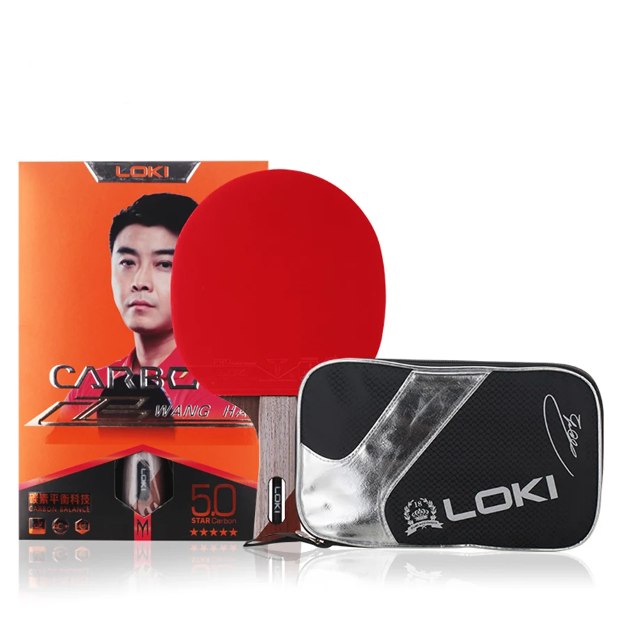 5 звезд, 5-слойная конструкция LOKI Kiri wood, профессиональная ракетка для настольного тенниса с резиновым покрытием ITTF