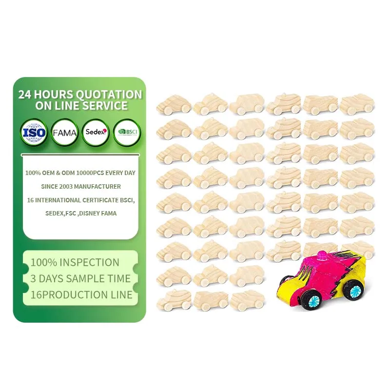 Customize unfinished wooden car model toys and wooden crafts DIY for children wooden model car kits