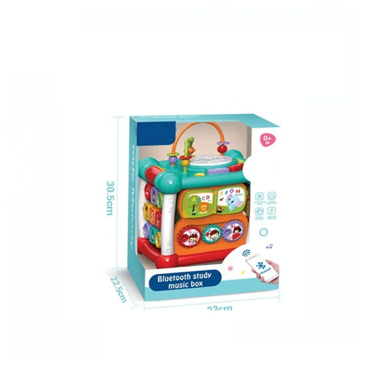 Низкая цена многоцветный безопасный портативный сертификат EN71 синий зуб шестисторонний барабан для детей