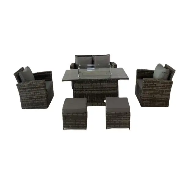 Outdoor use fire pit rattan sofa chair furniture different combination choice for dining living room park courtyard hall use