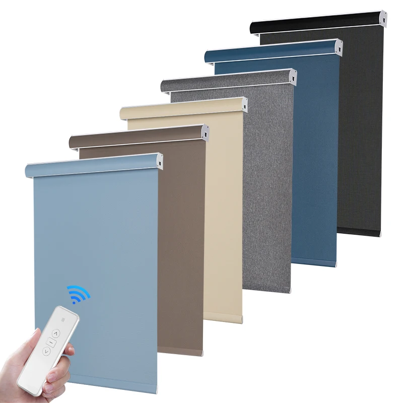 Smart wifi wireless motorized window roller blind electric rechargeable motor window blinds