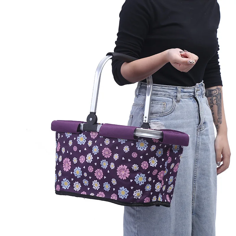 Wholesale Insulation Outdoor Picnic Foldable Supermarket Shopping Carrying Baskets Home Storage Basket