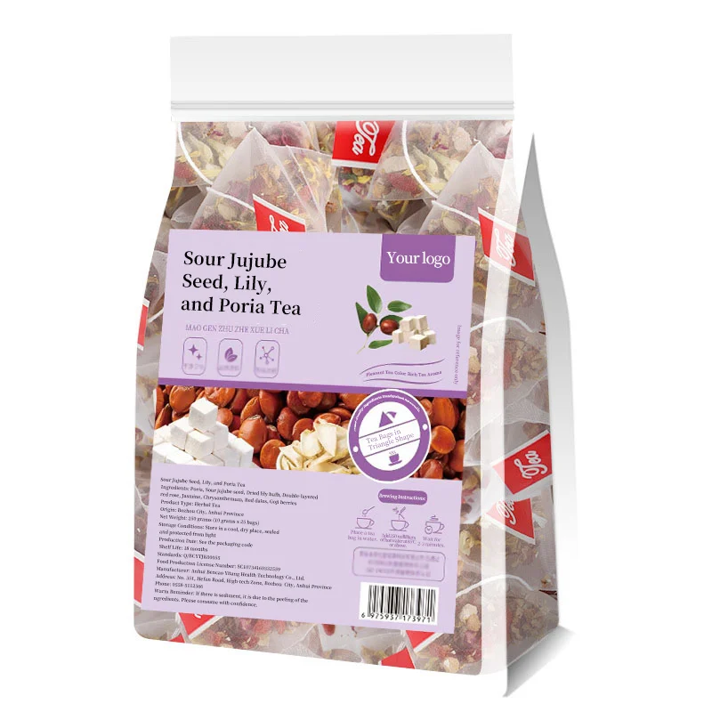 OEM/RTS Sour Jujube Seed, Lily, and Poria Tea 25-Bag value pack for adults