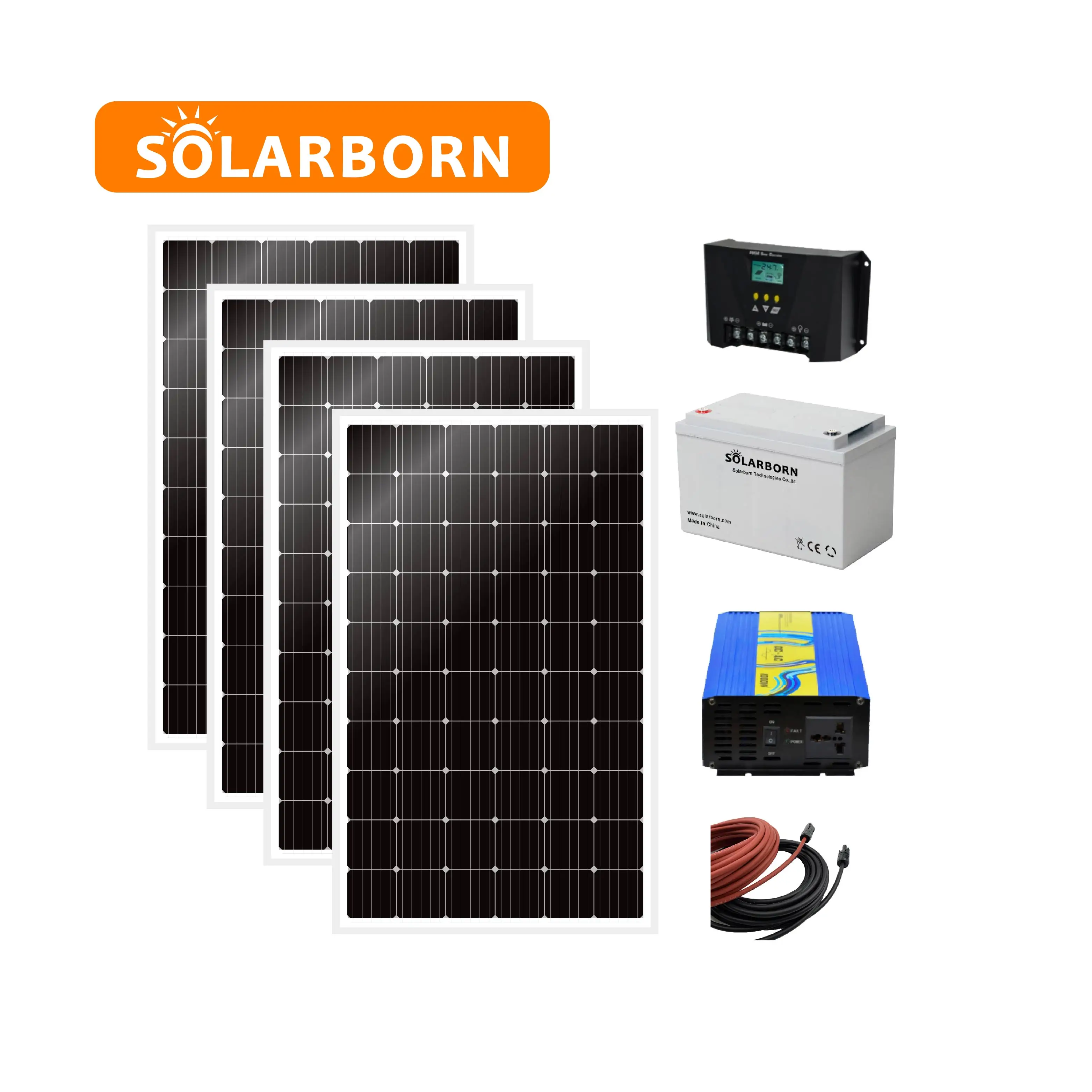 Solarborn конкурентоспособная цена стоимость гибрид 2kw 5kw 3kw 10kw 1kva решетки панели питания солнечной энергии системы для дома
