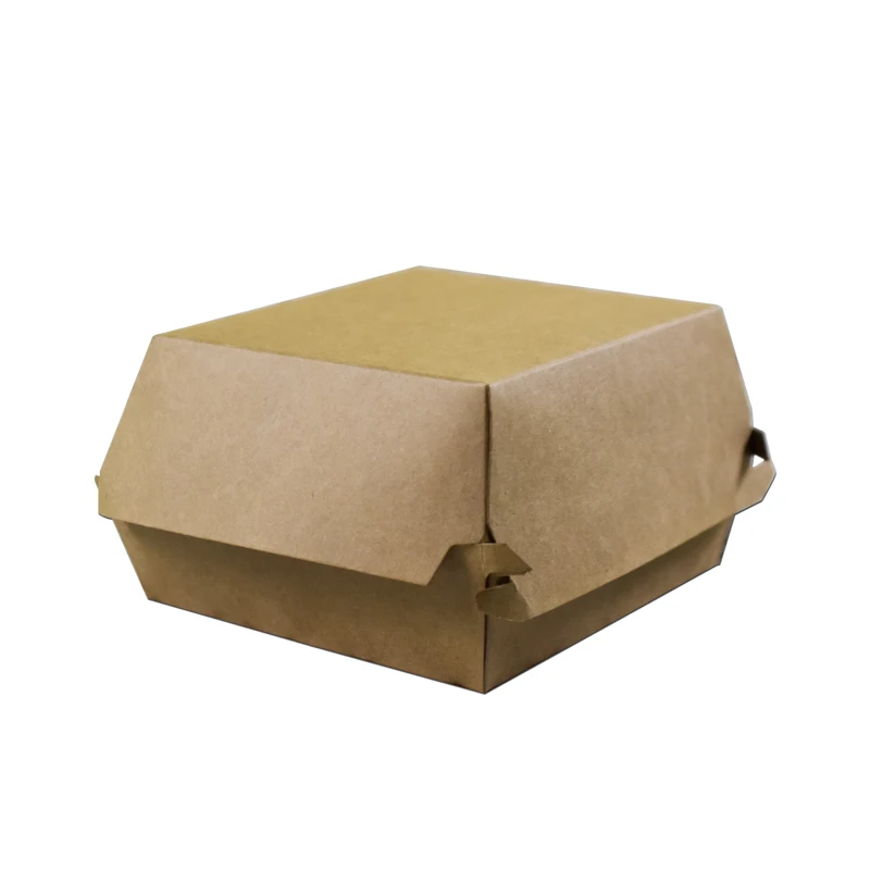 
2021 factory direct sales custom kraft paper box disposable oil-proof fast food lunch Hambuger paper box 