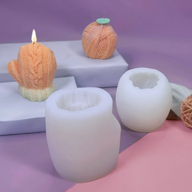 Ball of Yarn Silicone Resin Molds DIY Sweaters Gloves Cactus Shape Baking Cake Decorating Tools Soap Candle Molds