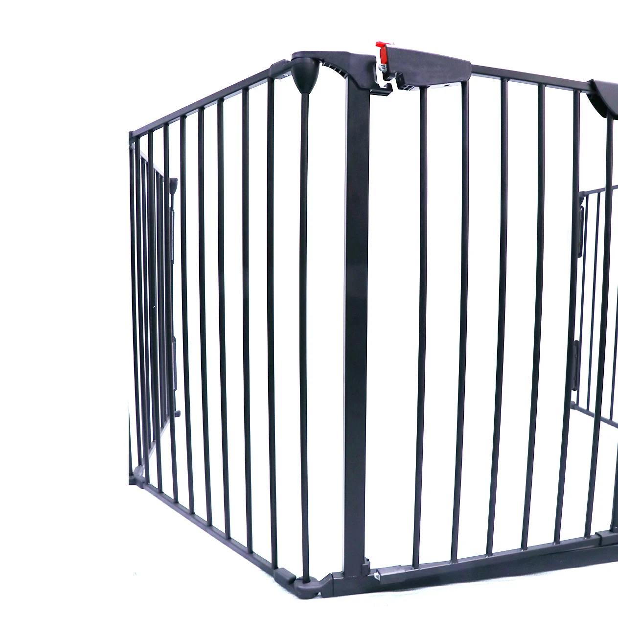 5 panels automatic closing foldable metal  baby safety barrier play yard fence fireplace  guard fence wall mounting