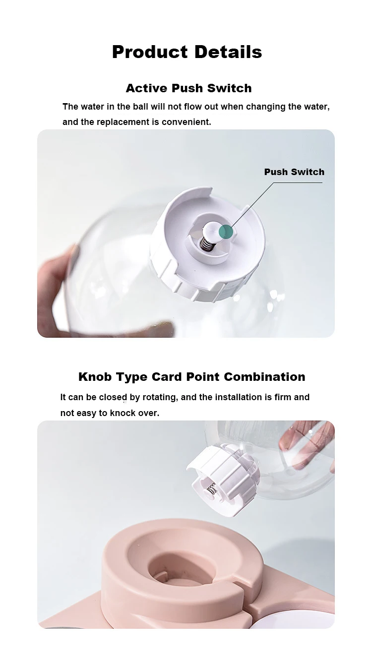 Ball Bubble Design Multi-function Pet Cat Dog Water Food Double Bowl Automatic Pet Water Food feeder