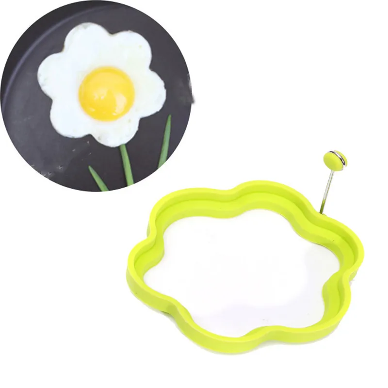 Hot Sale Non Stick Egg Frying Rings Fried Poached Pancake Cooking Egg Silicone Egg Rings with Handle for Cooking