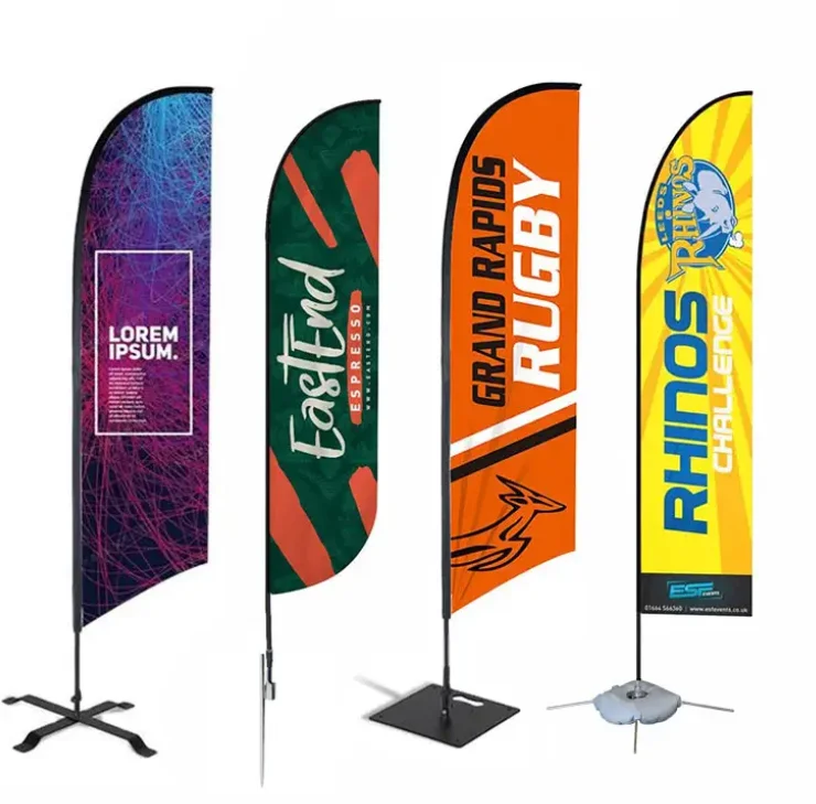 Beach Flag &Pole Base Feather Flags Banner Promotional Advertising Wind Custom Feather Knife Shape Outdoor Business Activity