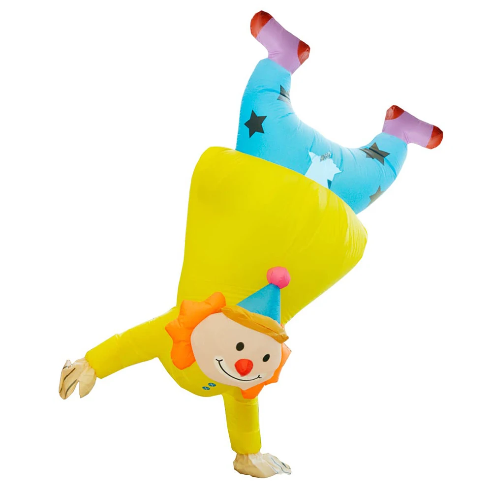 Wholesale New Design Carnival Party Yellow Clown Joker Cosplay Air Costume Inflatable Cricus
