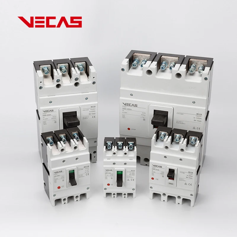 MCCB VECAS HM6 Breaker Switch 10A-800A 3P 4P AC DC Moulded Case Circuit Breaker 25 years professional manufacturer electrical