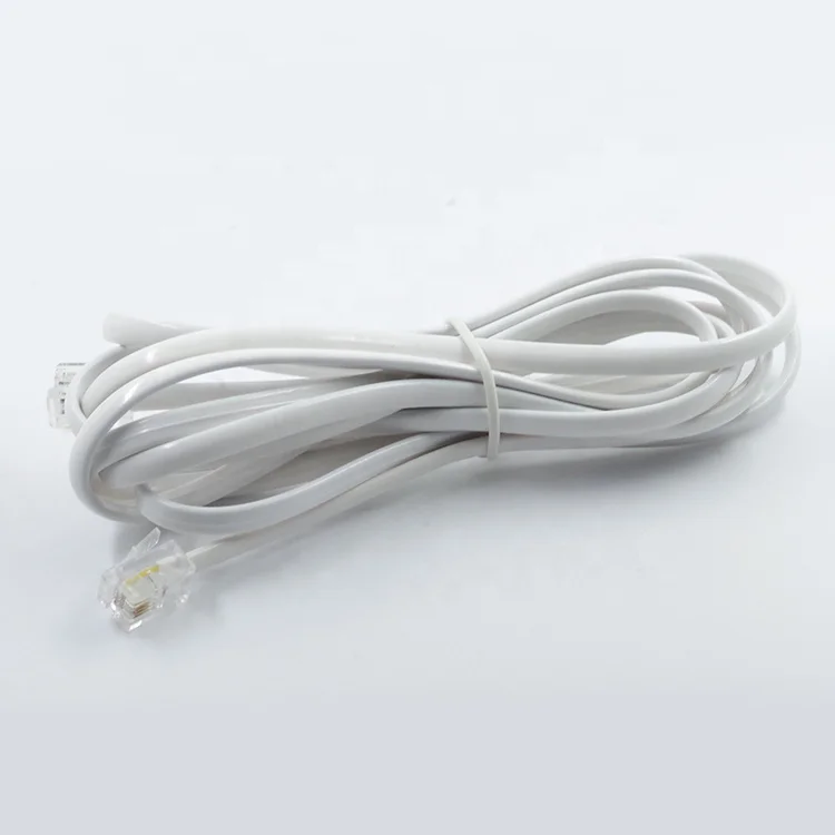 Customized length RJ9 Flat Telephone 4 Core Telephone Cable