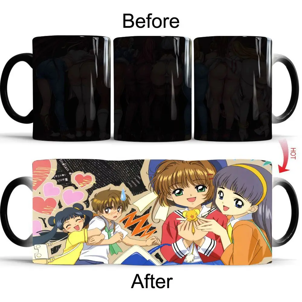 Novelties 11oz White Color Changing Coffee Tea Cup Custom Logo Printed Magic Ceramic Milk Mug