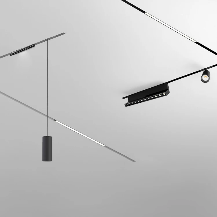 Magnetic LED Track Light Accessories 1M 1.5M 2M Straight Connector 48V Track Light Rail System Magnet Track Lighting