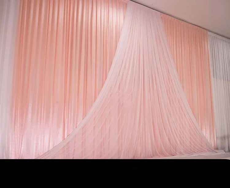 Wedding Backdrop Double Layered Stage Drapes Wall Decoration Wedding Props Backdrop Curtain