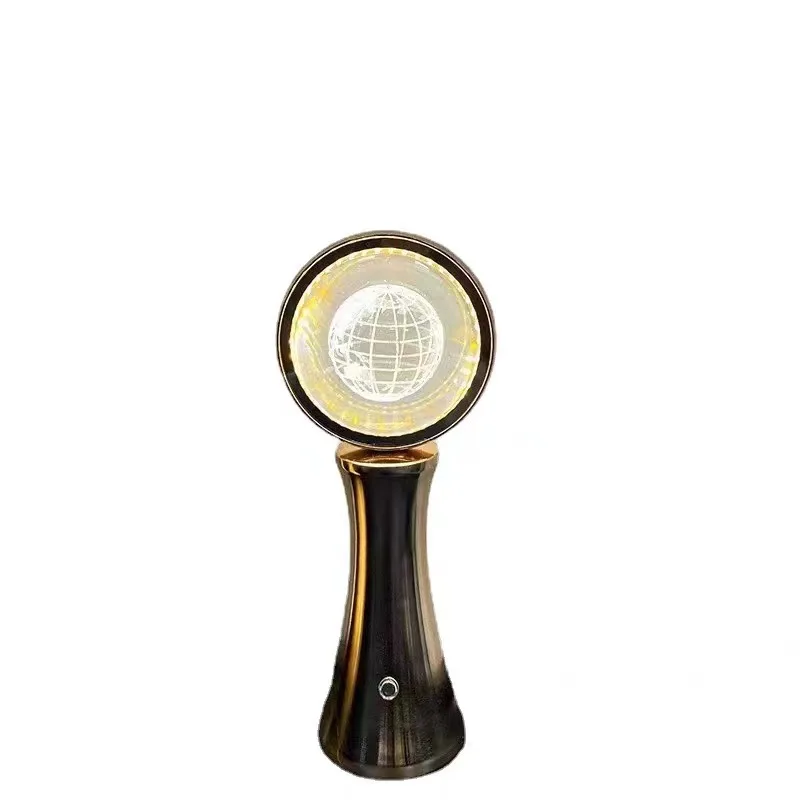 Bedroom decor Creative table lamp USB Rechargeable rotary dimming RGB crystal globe projection night light