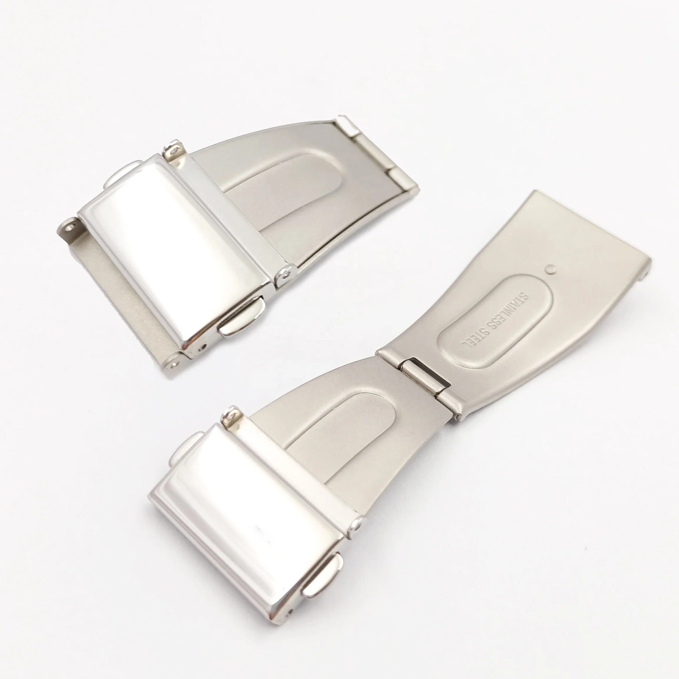 Zhongwen Stainless Steel Butterfly Deployment Watch Strap Buckle Push Button Clasp Watch Band Buckle