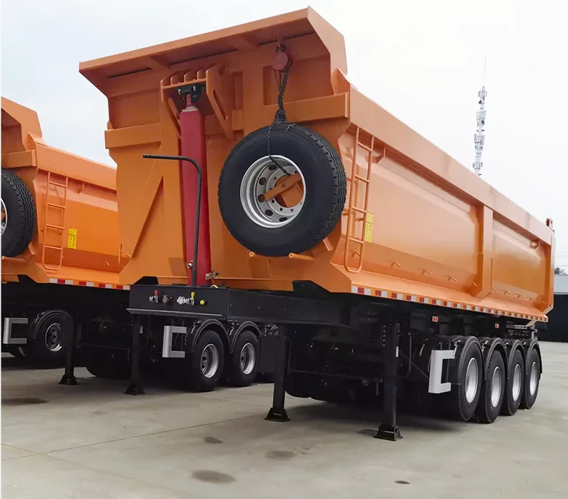 Hydraulic cylinder 4 axles 50tons  Grain Stone Sand Semi trailer  U type Dump Trailers Tipper truck Trailer