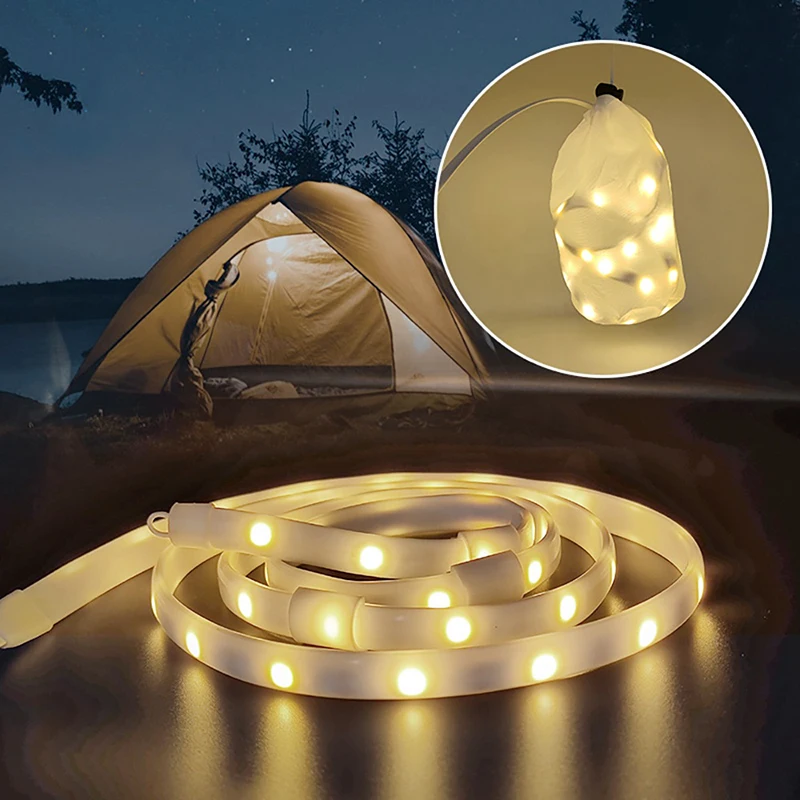 For Sale Good Price Usb Dc5v Battery Powered Flexible 1.5m 2m Portable Led Hiking Lantern Strip String Tent Camping Rope Light