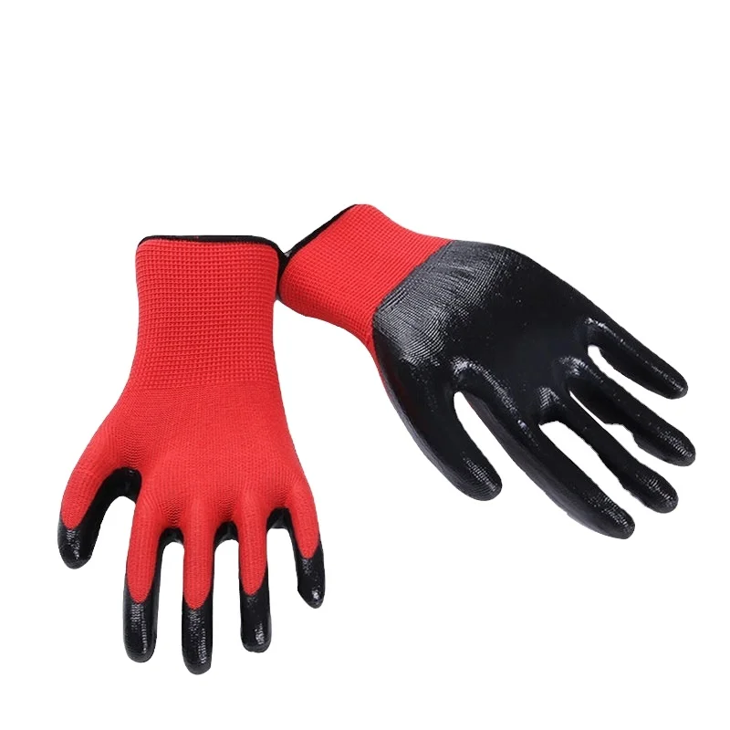 Nitrile nylon work gloves, dipped, wear-resistant working rubber non-slip gloves