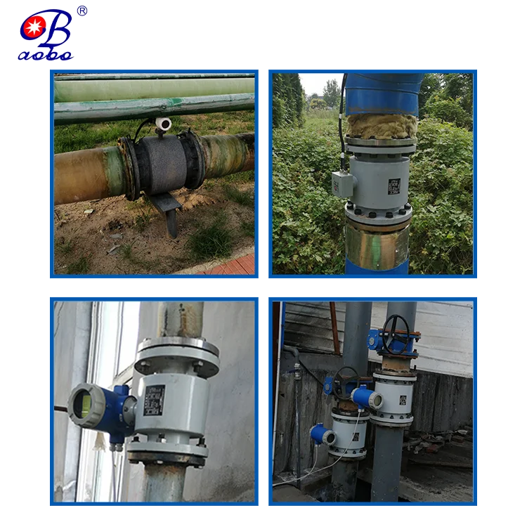 AOBO Flow And Pressure Meter 4 Inch Digital Remote Display Ip68 Water Electromagnetic Flow Meter For Acid Gaz Regulator