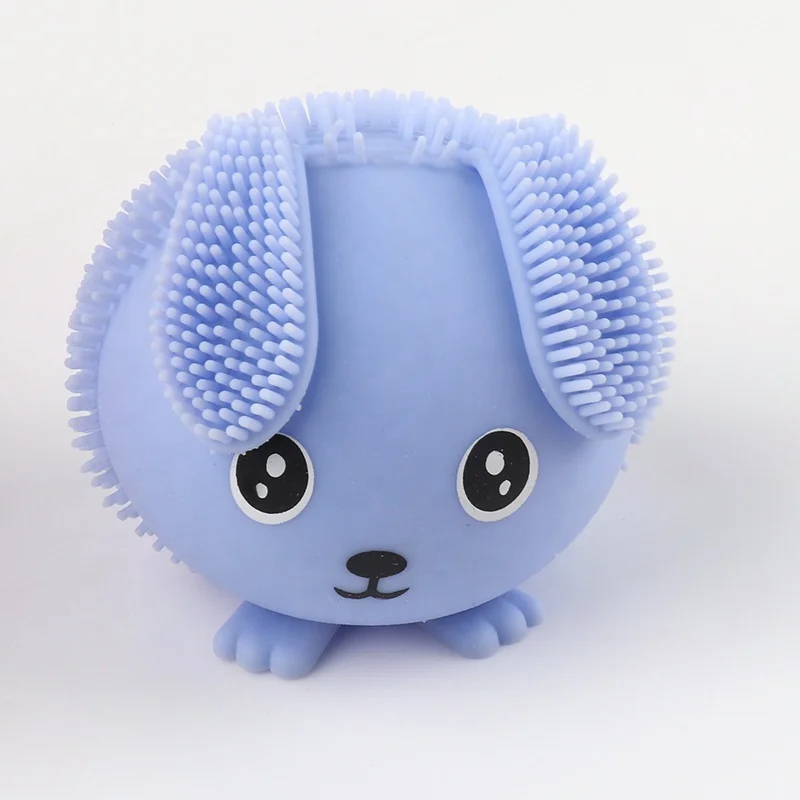 Puffer Toy Easter Led Rabbit Ball Toy Kids Light Up Glowing Bunny Vent Toy Rabbit Slow Rising Relaxation Ball Party Favor