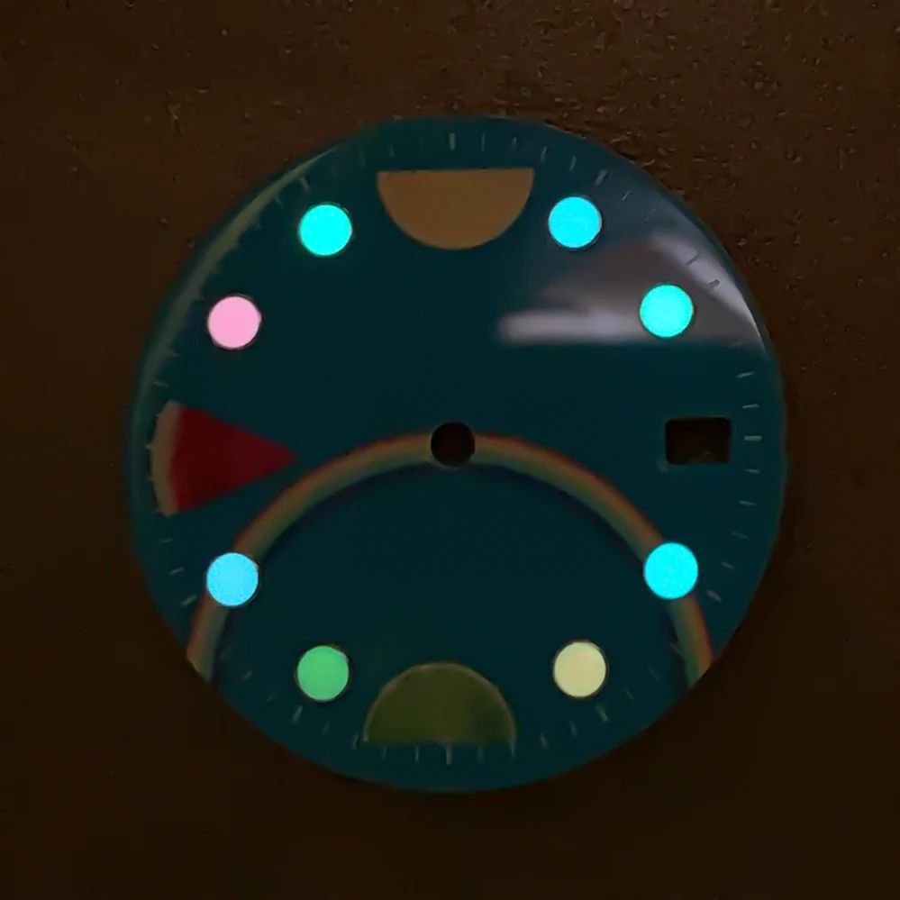 Watch modified literal 28.5MM Fruit rainbow multi-luminous dial  Suitable for NH35/36/4R/7S movement