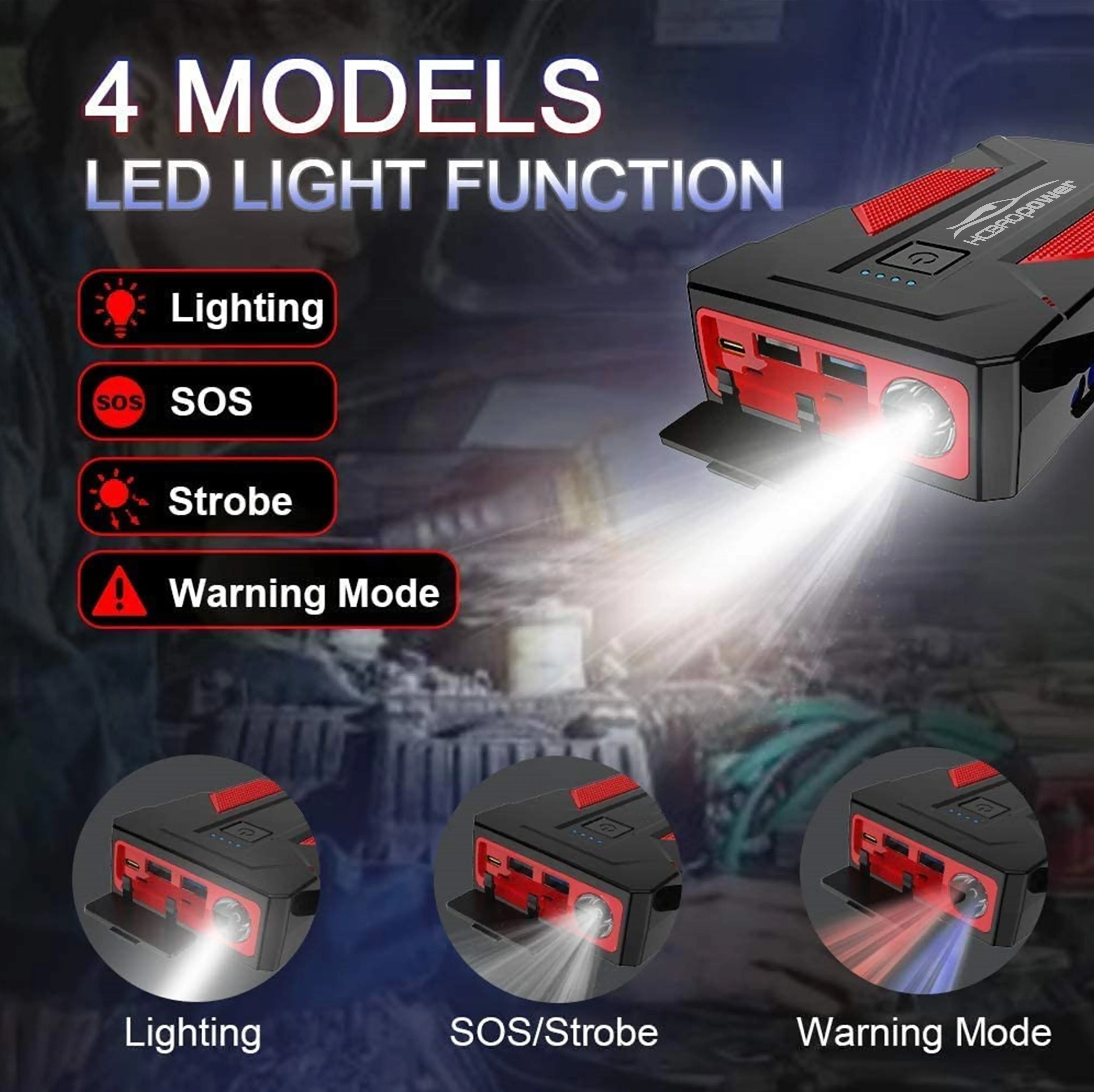 Manufacturer High Power Portable Car Battery Charger Jump Starter Outdoor Emergency Portable Car Jump Starter