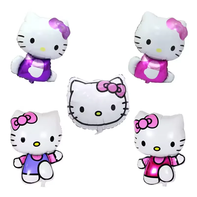 Cheap helium pink colored hello kitty foil balloons for girls birthday party supplies