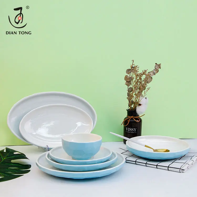 New style nordic hotel 7 pcs crockery dinnerware set porcelain tableware set restaurant ceramic dinnerware porcelain dinner set