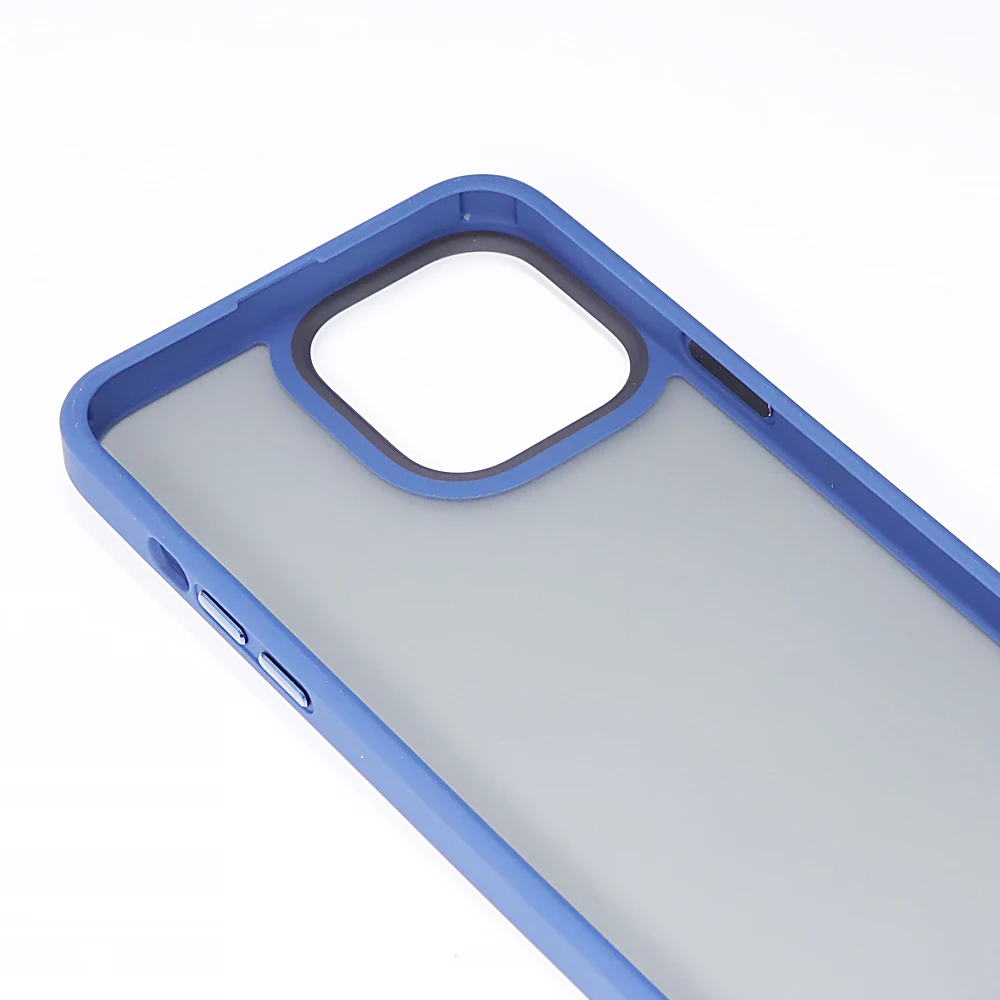 Translucent Matte Smooth Colorful metal button PC TPU Anti-drop Phone Case for iphone 14 13 12  cover XS