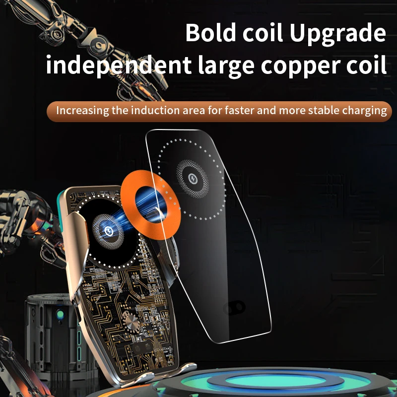 High Quality Universal Wireless Car Charger 15W qi Smart  Magnetic Mobile Phone Holder Wireless Charging