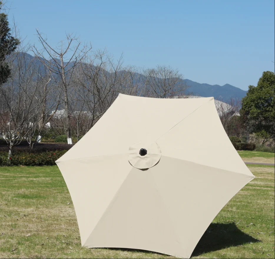 2024 Wholesale courtyard outdoor  aluminum sunshade garden umbrella with rope pulley lift Adjustable