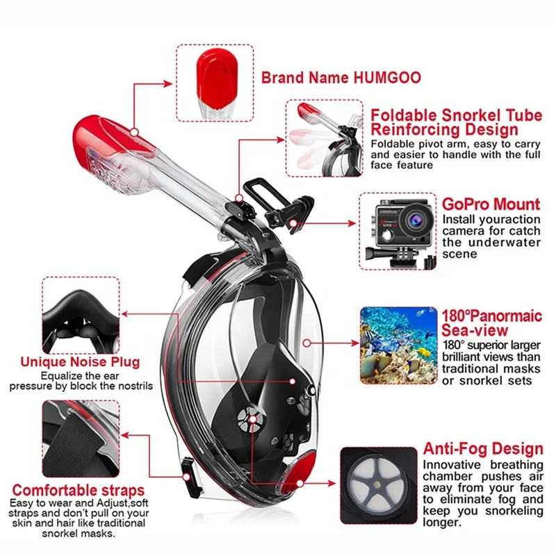 Orsen Underwater Scuba Anti Fog Free Breath Full Face Diving Snorkel Mask Anti-Uv Kids Swim Mask For Children