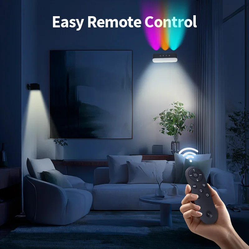 Rgb Rechargeable Interior Bracket Led Lights Smart Wall Lamps For Bedside Background Wall Living Room