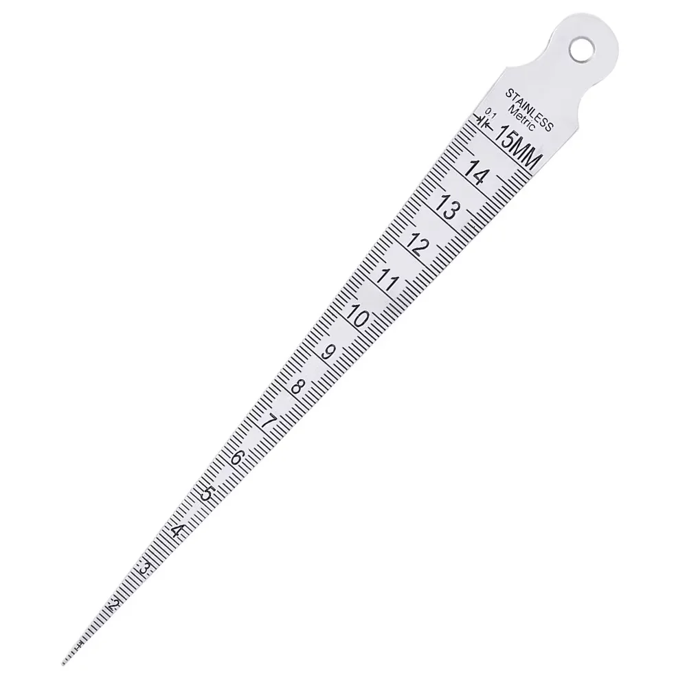1-15mm Stainless Steel Ruler Double Side Taper Gauge Feeler Gap Hole Metric Inch Measuring Tool