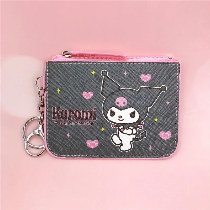 Sanrio Cartoon Coin Purse Kurumi Cinnamoroll Dog Work Badge Sleeve Work Card Sleeve Badge with Key Ring Coin Card Bag Wallet