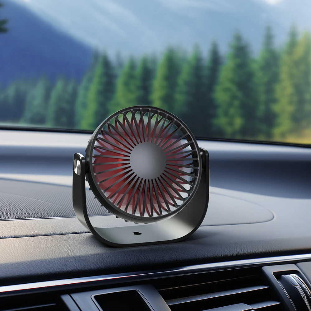 RTS 2024 new design portable household car outdoor usb fan rechargeable multi-color mini fan summer gift classic desktop fan