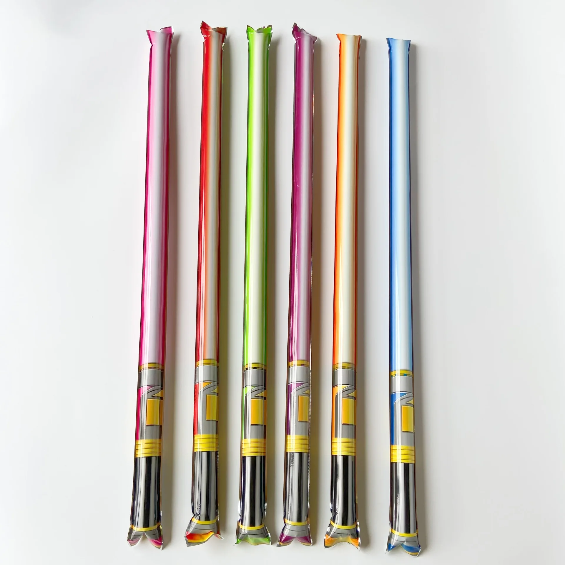 Wholesale 70CM Self Inflating Balloons Refueling Rod Boosts PK Laser Rod Long Stripe Foil Balloons