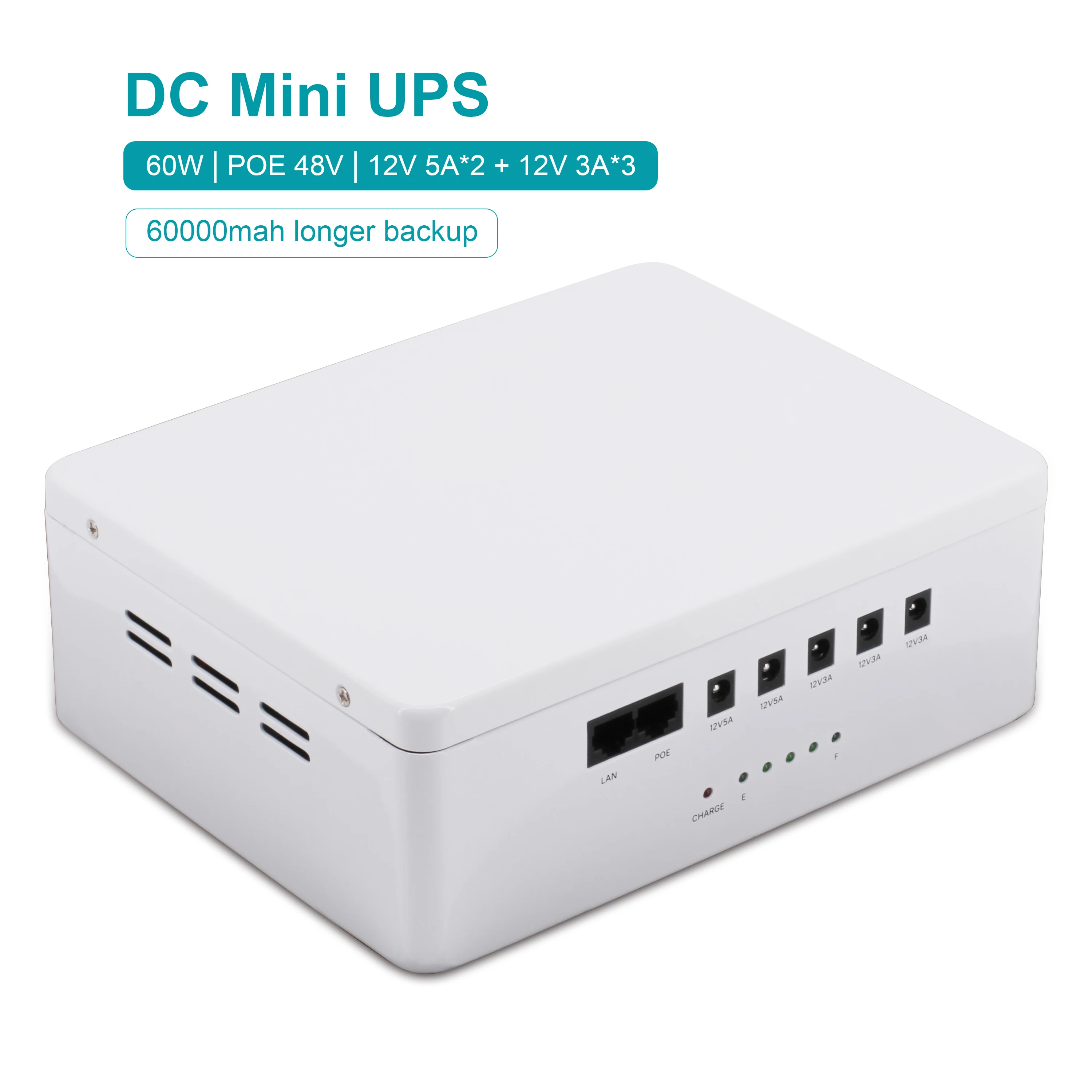 Factory price mini ups para router y modems dc output 12v POE 48v  mini dc ups 60000mah for wifi router cctv camera