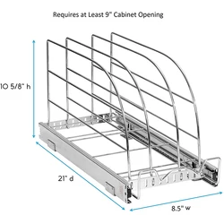 Cutting Board Rack Home Organizer Kitchen 3 Tier Metal Pot Rack Pot And Pan Sliding Rack